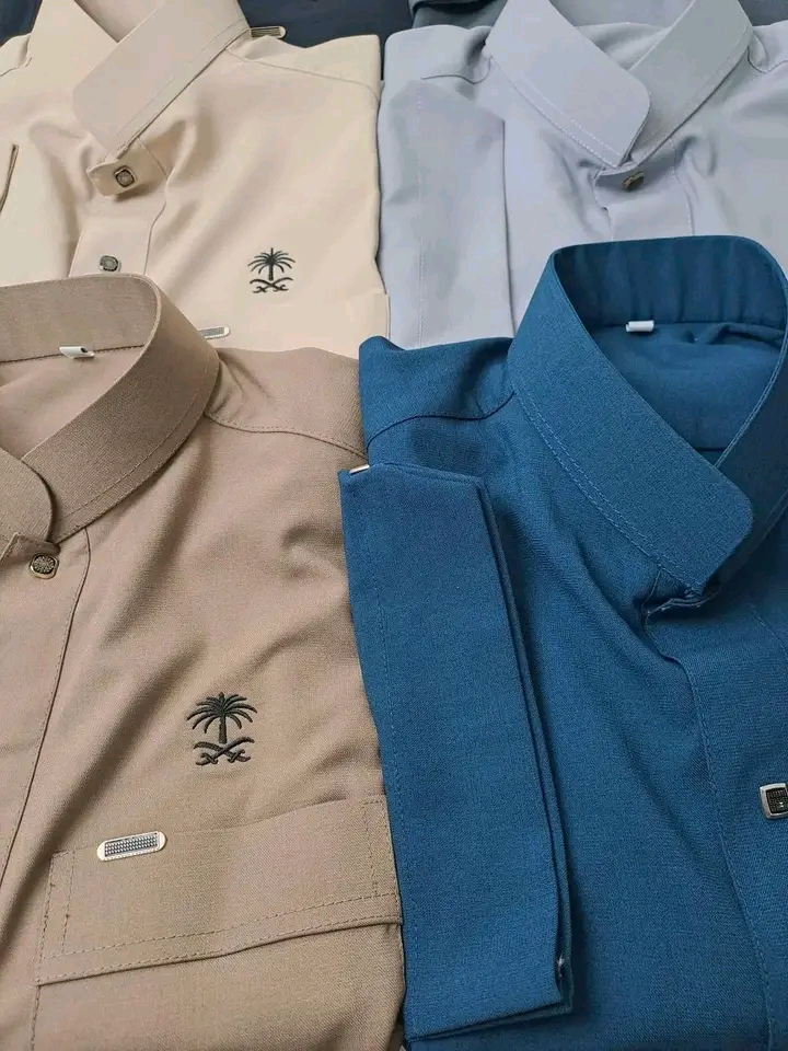 Cream & Teal Collar Thobe Set