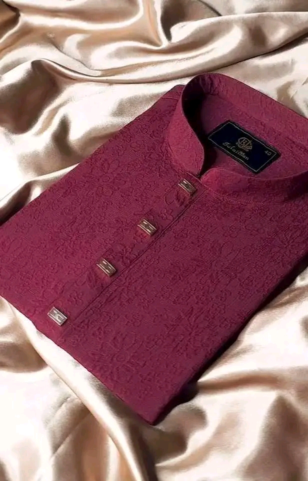 Maroon Jacquard Panjabi