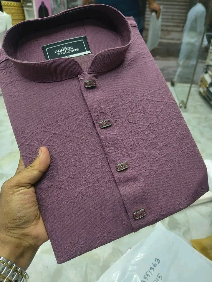 Dusty Mauve Jacquard Panjabi